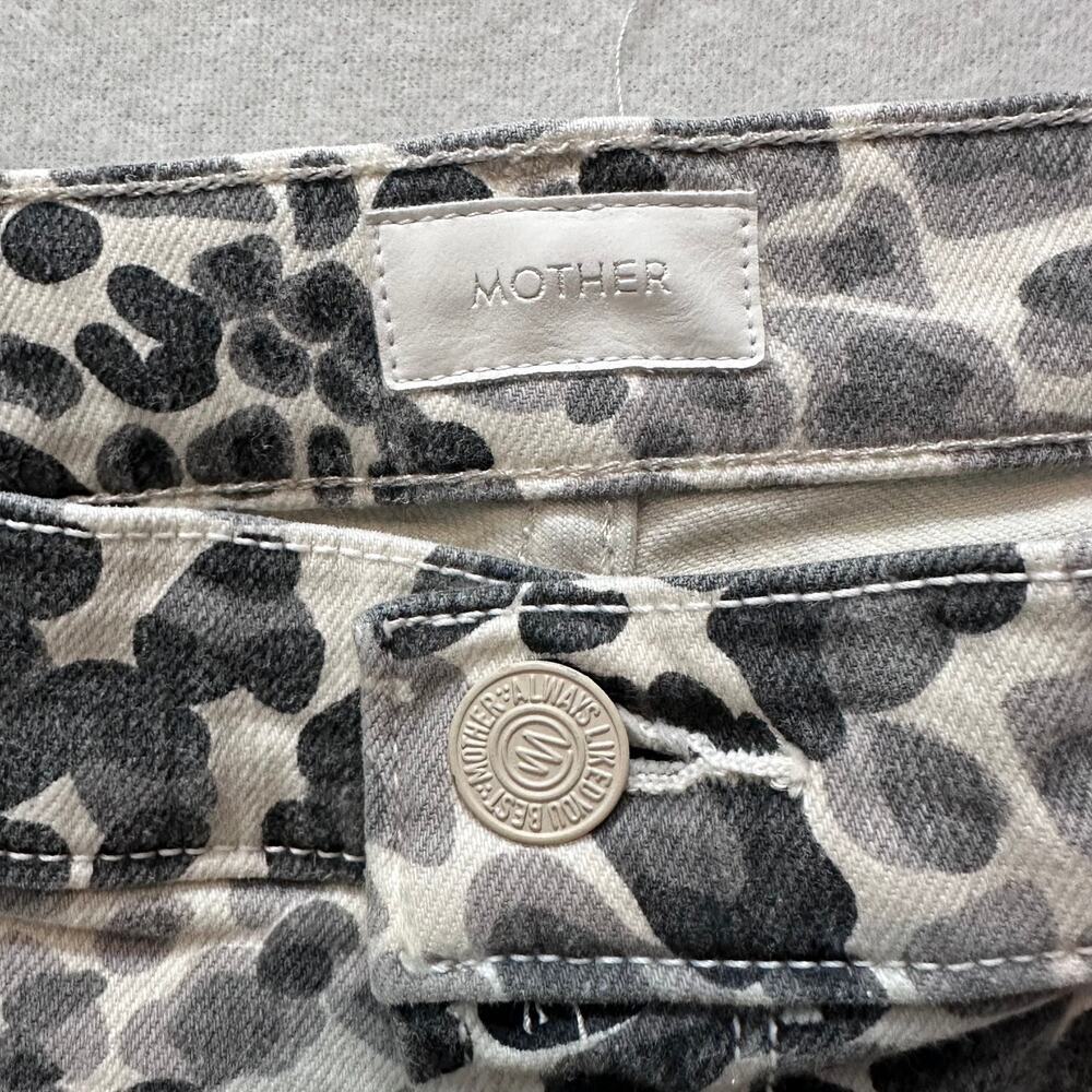 MOTHER Mid Rise Dazzler Ankle Jeans Size 29 Animal Print Skinny Grey - Picture 6 of 14